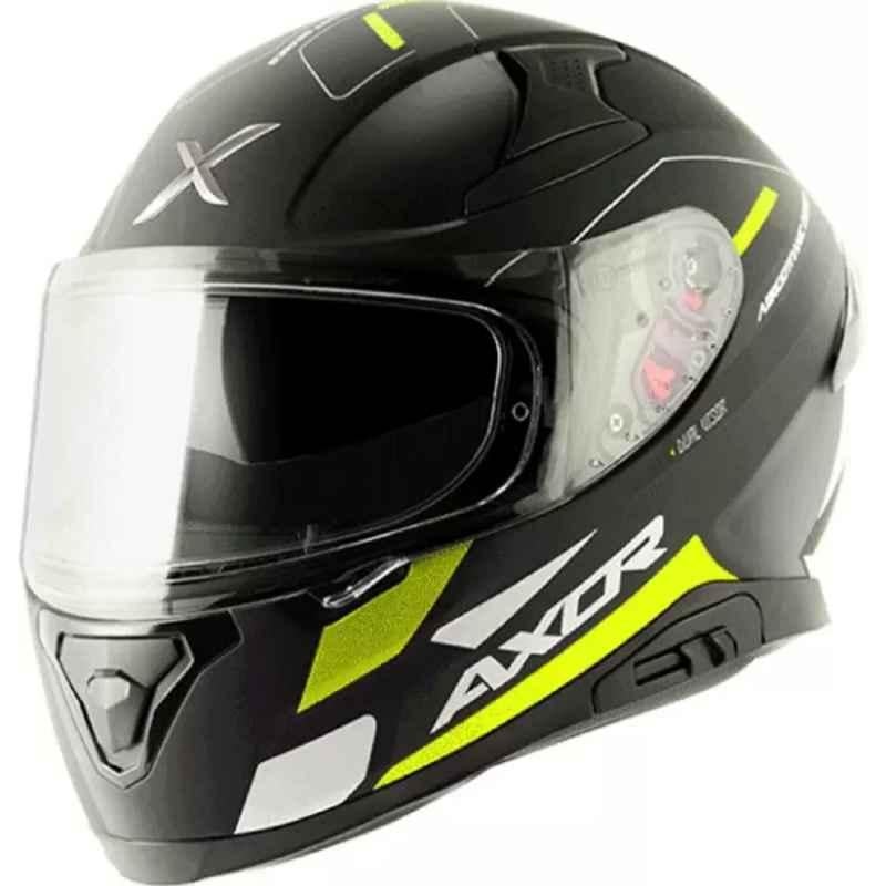 Axor Turbine Black, Neon & Yellow Full Face Helmet, AHTBNYXLG, Size: XL