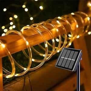 Gigalumi GL-502-200 22m 200 LED Warm White Solar Strip Lights with 8 Modes, 800mAh Ni-MH Battery & 100mA Panel