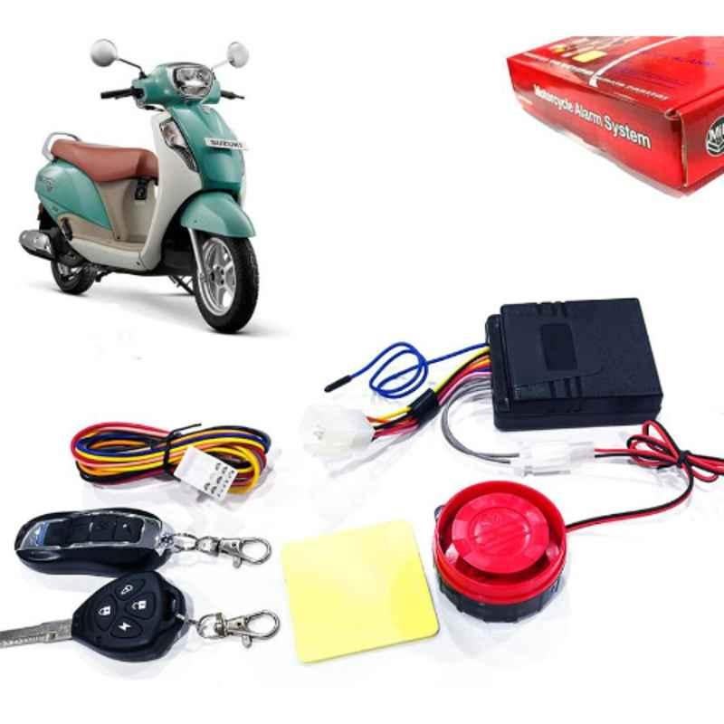 Auto Pearl 12V Black Two-Way Anti Theft Motorcycle Alarm Kit with 2 Pcs Remote for SS 125