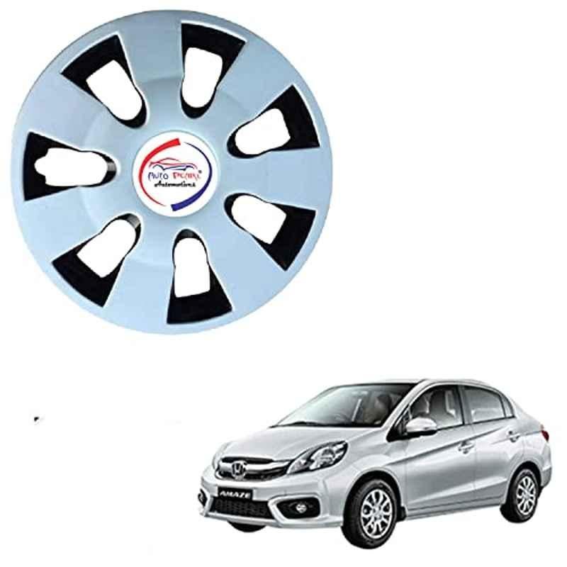 Auto Pearl 4 Pcs 14 inch ABS Black & Silver WGR08 Hubcap Wheel Cover Set with Retention Ring for Honda Amaze Type 2
