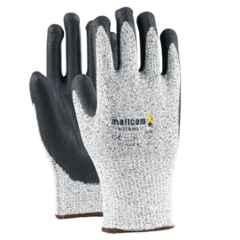 Mallcom 8 Inch NBR Coated Cut Level 5 Safety Gloves with Sandy Finish, H33NBG (Pack of 12)