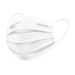 Karam K-AIR 3 Layer Non-Woven Polypropylene Surgical White Face Mask, RFM50 with Ear Loop (Pack of 50)