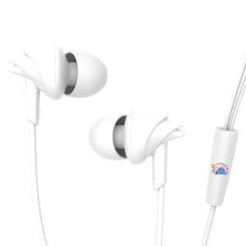 boAt Bassheads 100 CSK White Wired Headset with Mic