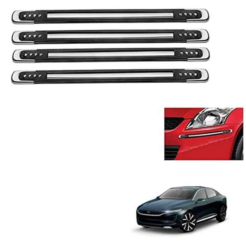 Kozdiko 4 Pcs Black Designer Car Bumper Protector Guard Set for Tata Evision