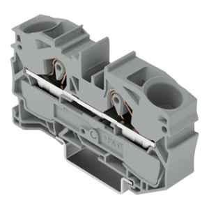 Wago 16 Sqmm Gray 2-Conductor Through Terminal Block for Push-In Cage Clamp, 2016-1201