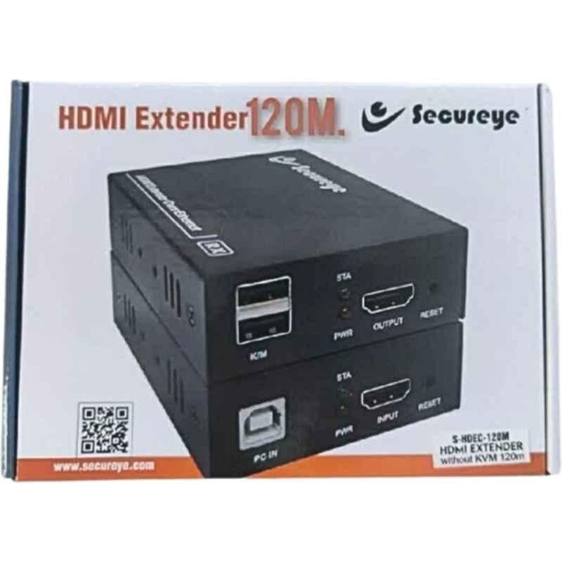 Secureye 120m Black HDMI Extender, S-HDEC-120M