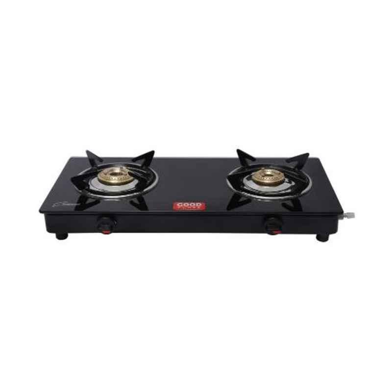 Good Flame BK Nano 2 Burners Manual Ignition Glass Gas Stove with ISI Quality Mark & 1 Year Warranty, GF031
