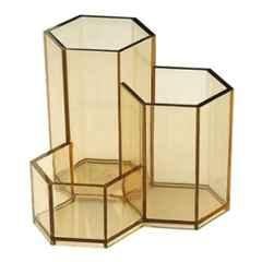 Omega Smoky Brown Hexa Pen Holder, 1705 (Pack of 5)