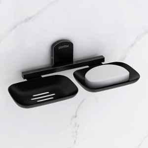 Plantex 304 Grade Stainless Steel Double Soap Holder for Bathroom/Soap Stands/Bathroom Accessories Parv (Black)