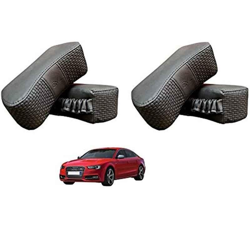 Kozdiko 4 Pcs CV Designer Grey Leatherite Neck Rest Car Cushion Pillow Set for Audi S5