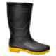 Hillson Welcome PVC Plain Toe Black & Yellow Safety Work Gumboots, Size: 9