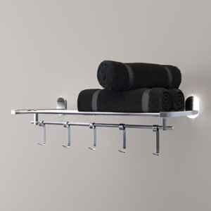 Lorazzo Meta Stainless Steel 304 Chrome Finish Towel Rack, LRZ MTR0151 S01