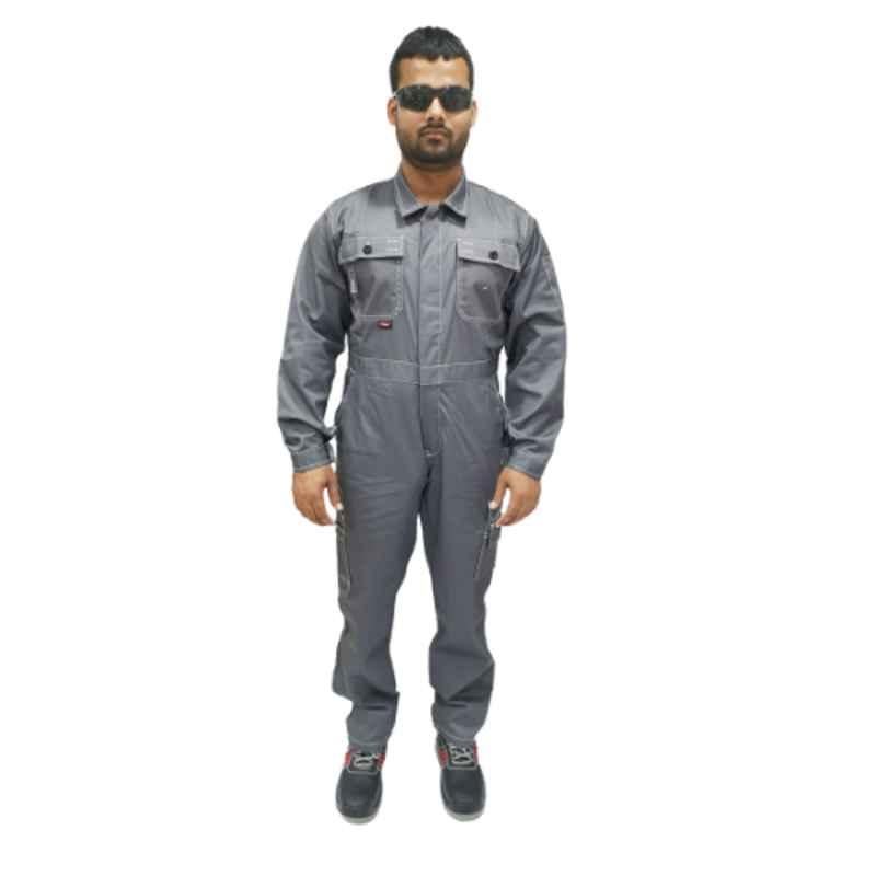 Taha Safety Polyester & Cotton Grey Coverall Size: 4XL