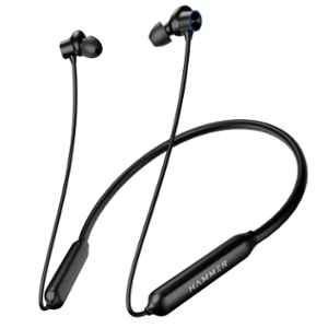 Hammer Splendor Black Ear Bluetooth Neckband with 30 hrs Playtime, Built-in Mic, Magnetic Earbuds & Deep Bass