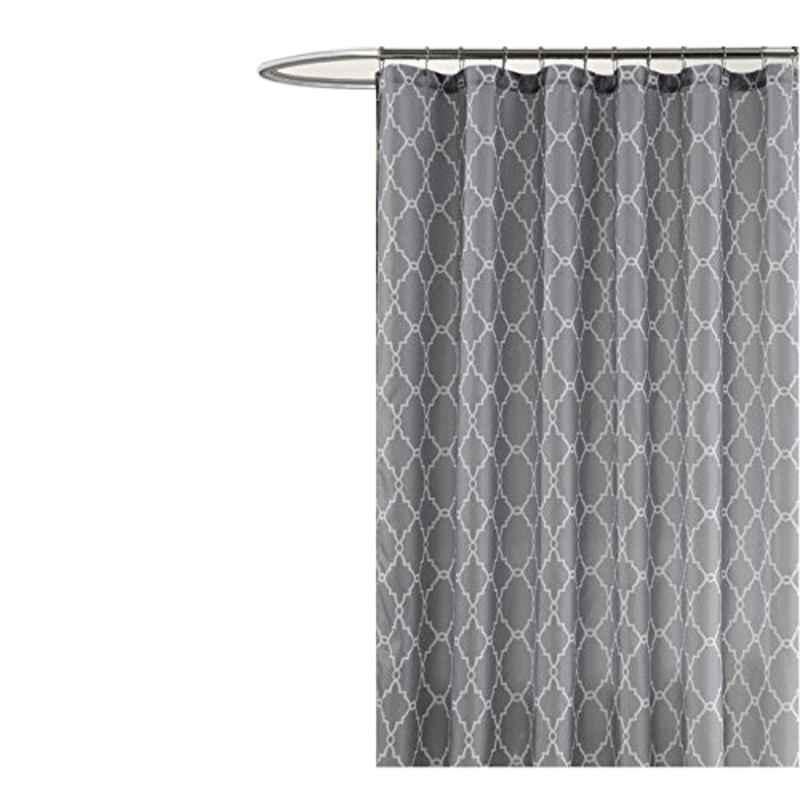 Rubik 180x180cm Polyester Grey Lattice Geometric Design Shower Curtain