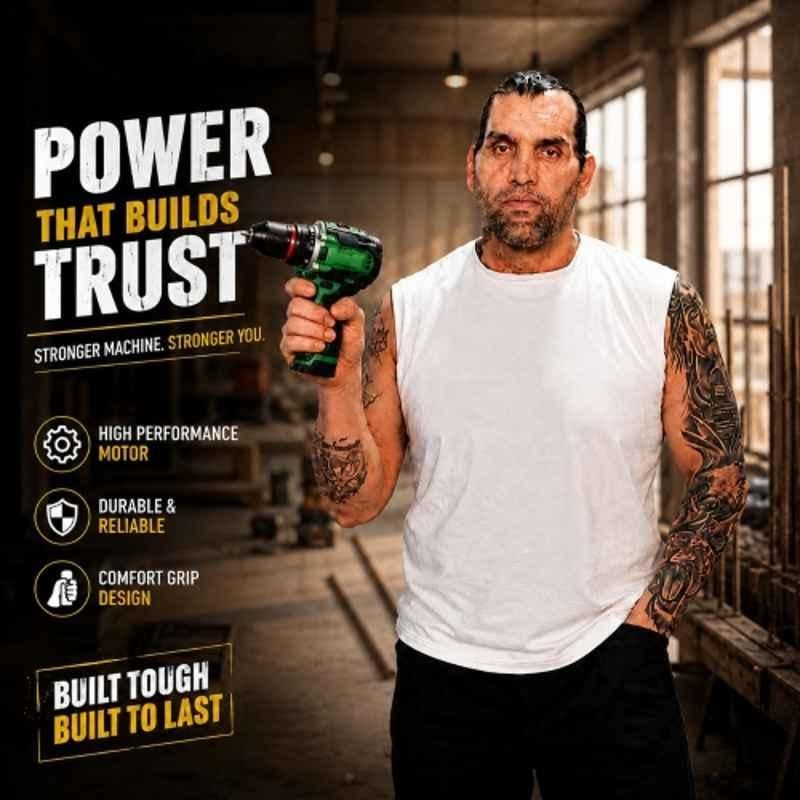 Turtle Gold 18V 10mm Brushless Cordless Screw Driver Drill Machine with Dual Speed, 2 Batteries & Charger, ST-762S