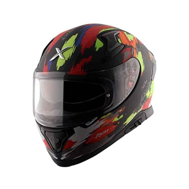Axor Apex Racer Polycarbonate Black, Neon & Yellow Full Face Helmet, AHRBNYL, Size: L