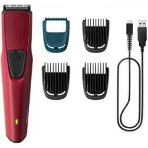 Philips 1000 Series 4.5W Maroon Trimmer with 4 Length Settings & 60min Runtime, BT1235/18