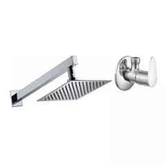Fastgear 2 Pcs Fusion Stainless Steel Silver Chrome Finish Faucet Set with Shower, FG2233