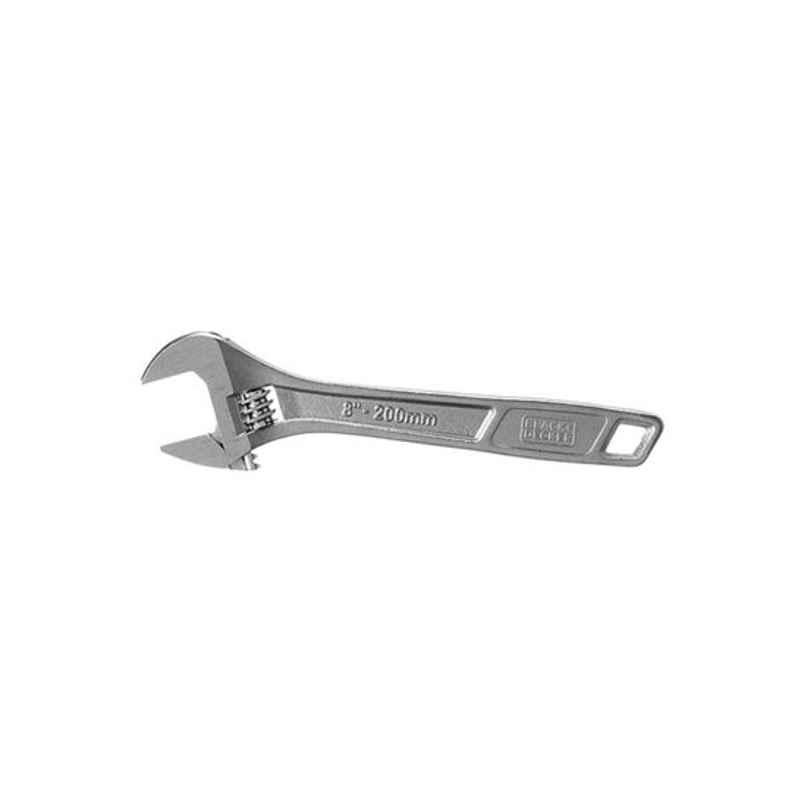 Black & Decker 200mm Steel Silver Adjustable Wrench, BDHT81591
