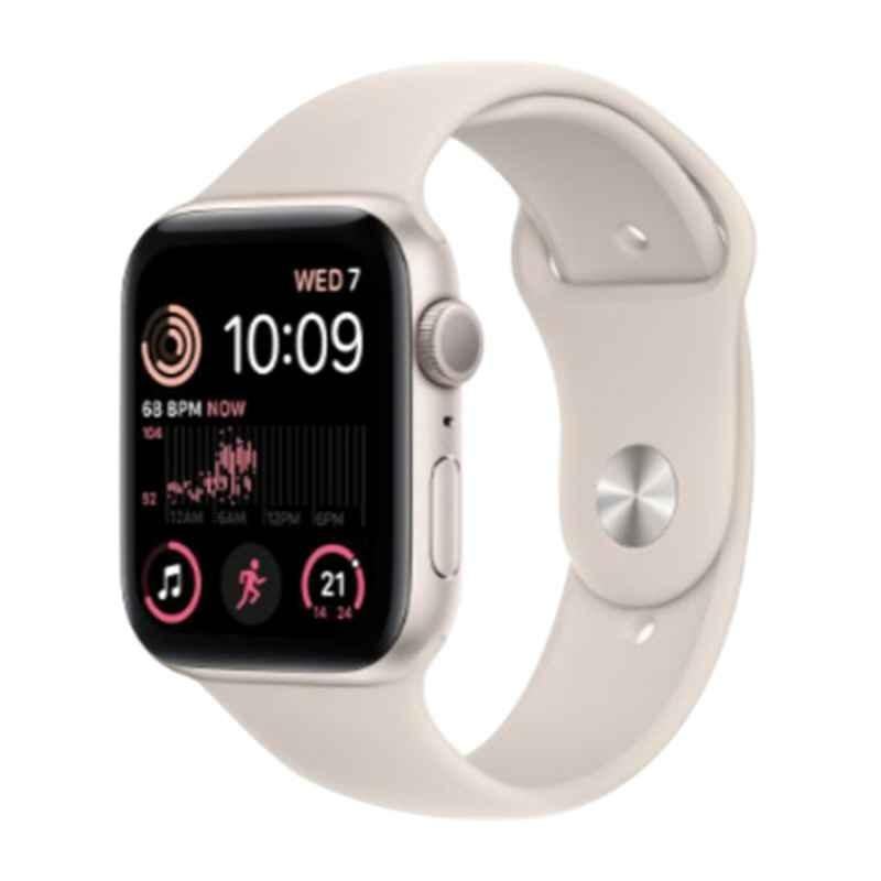Apple iWatch SE 44mm Starlight Aluminium Case GPS Smart Watch with Sports Band, MNJX3AE-SE-GPS