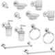 Aligarian 12 Pcs Stainless Steel & Glass Blur Finish Bathroom Accessories Combo