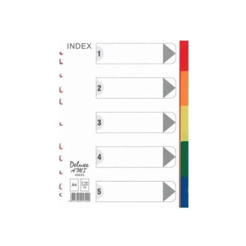 Deluxe 5 Tabs A4 Plastic Colored Divider