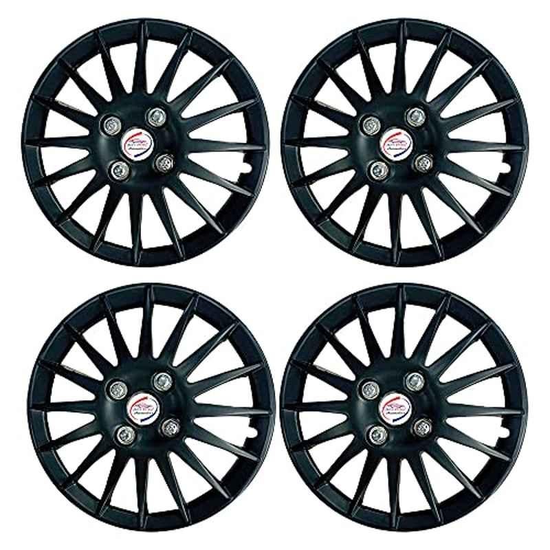 Auto Pearl 4 Pcs 14 inch ABS Black Press Type Car Wheel Cover Set for Maruti Swift Dzire T 2