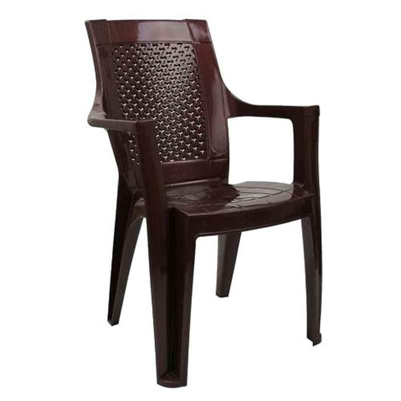 Italica Polypropylene Weather Brown Luxury Arm Chair, 9006-1
