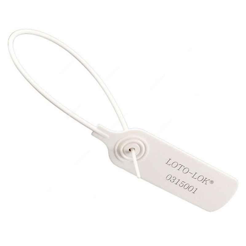 Loto-Lok 300mm Polypropylene White Security Seal, PS-RTPS-WH300 (Pack of 50)