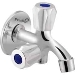 Prestige Brass Chrome Finish Silver Round 2 Way Bib Cock