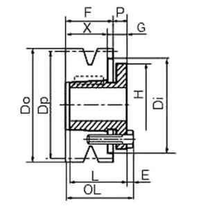 Mitsuboshi Maxstar 90mm 3V Belt 3 Groove Wedge Pulley, 90-3V-3-P1