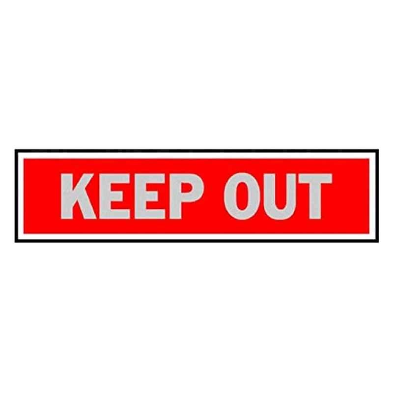 HY-KO 2x8 inch Aluminum Red & White Keep Out Sign