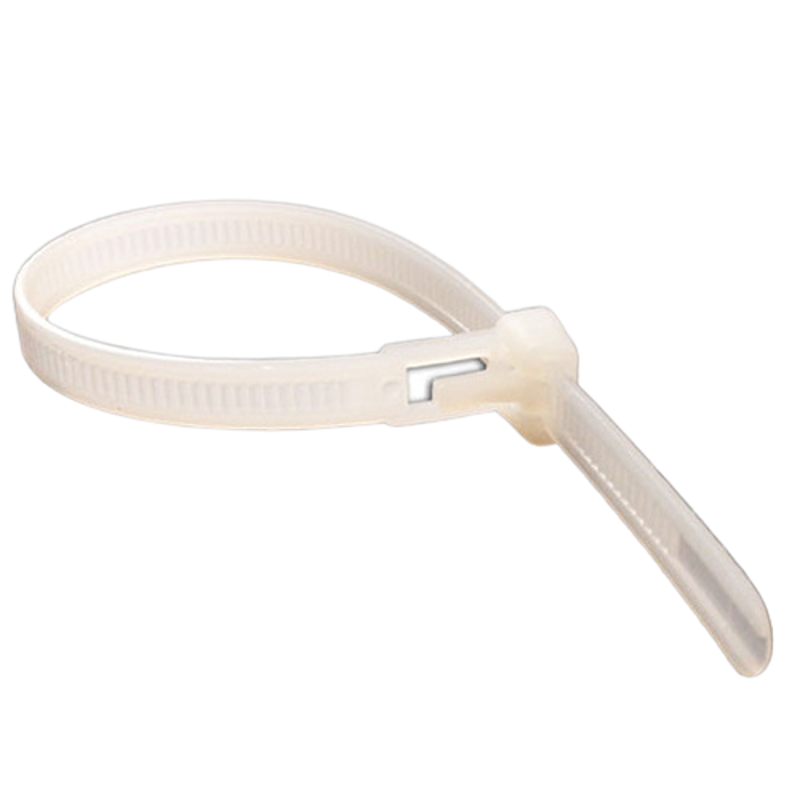 Aftec 7x200mm Natural Nylon Releasable Cable Tie, ACTI 7.0-200 RT
