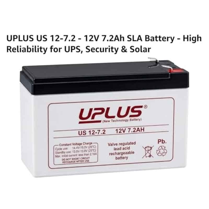 UPLUS US12-7.2 12V 7.2Ah SMF Battery for UPS, Lighting, Spray Pumps & Other Applications