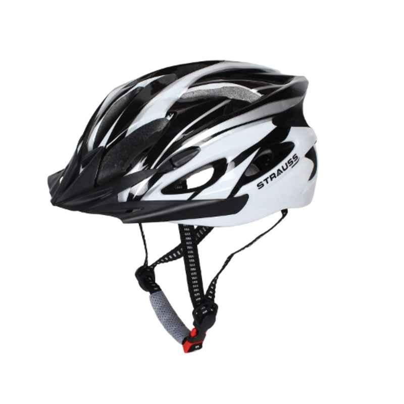 Strauss 21cm PC & EPS Foam Black & White Cycling Helmet, ST-1850