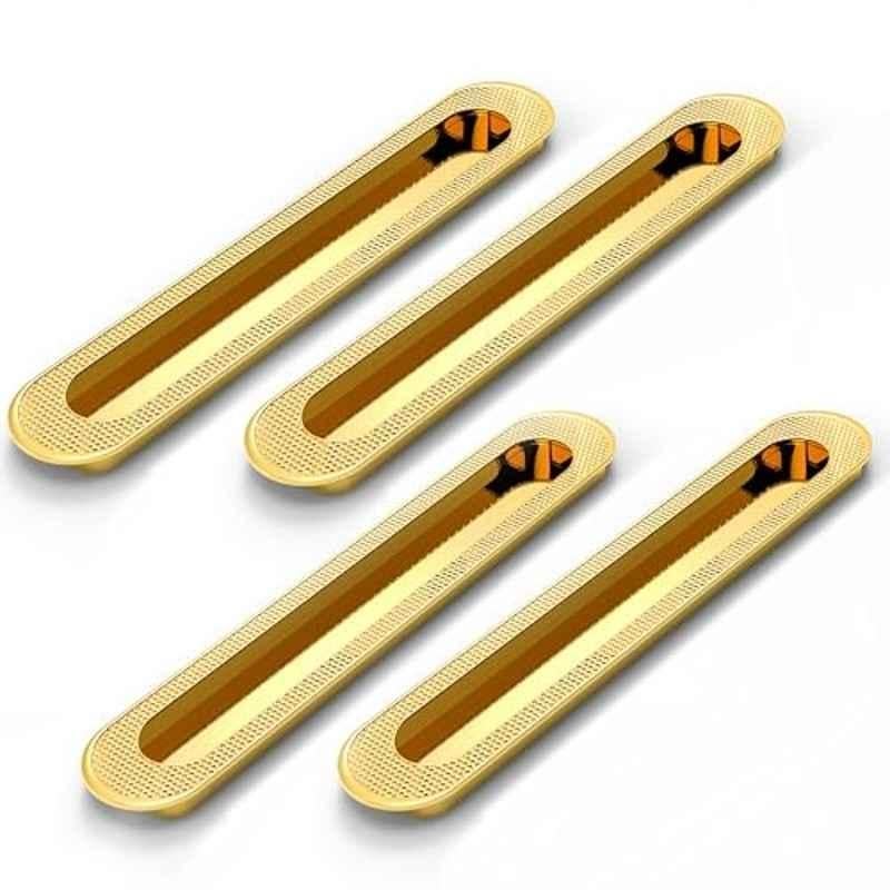 Plantex Sliding Door Handle/Concealed Handle for Sliding Door/224mm Concealed Handle for Wardrobe/Kitchen Cabinet - Pack of 4 (PVD Gold)