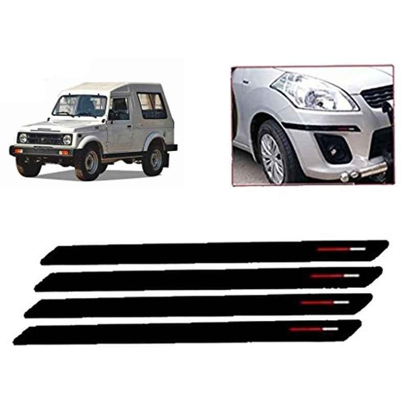Kozdiko 4 Pcs Black & Red Bumper Protector Set for Maruti Gypsy