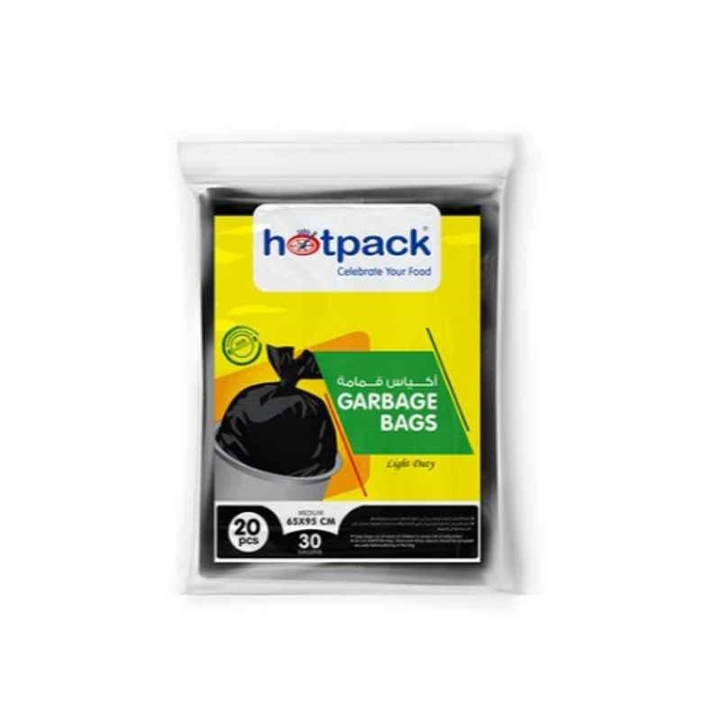 Hotpack 65x95cm 30 Gallon Black Garbage Bag, G6595-PKT (Pack of 20)
