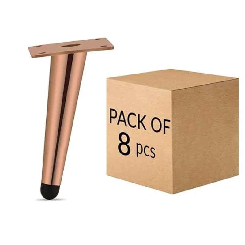 Plantex 6 inch Stainless Steel Rose Gold Sofa Legs with Rubber Grip (Pack of 8)