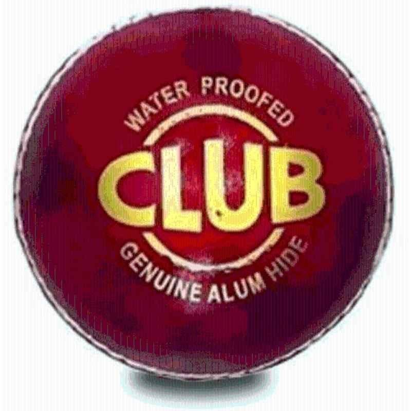 SJ Club Standard Red Hand Stitched Premium Construction Cricket Leather Ball (Pack of 2)