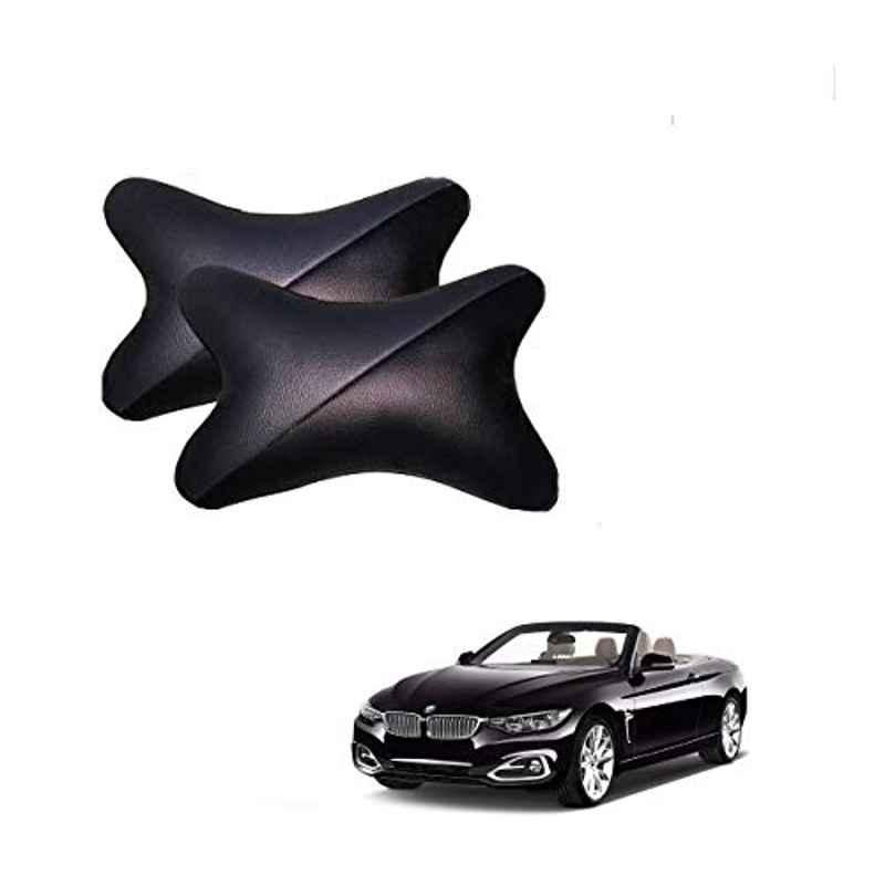 Kozdiko 2 Pcs Memory Foam Grey & Black Car Neck Rest Cushion Pillow Set for BMW 4 Series