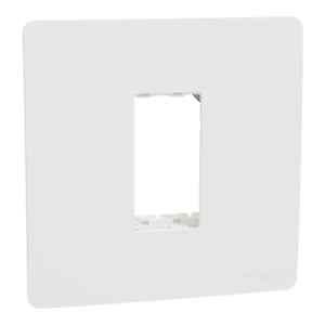 Schneider Electric Miluz ZeTa Polycarbonate 1 Module White Grid & Cover Frame, MZCP1M_WH