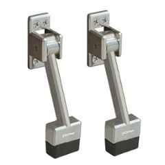 Plantex Heavy Duty 5 inch Long Door Stopper with Strong Rubber Grip/Door Stops (Pack of 2), Silver Matte