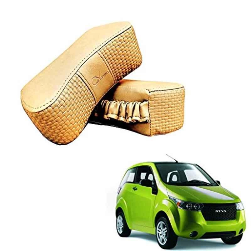 Kozdiko 2 Pcs Memory Foam Beige Luxurious Neck Rest Set for Mahindra Reva, koz_35669