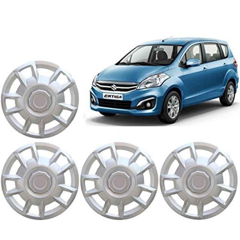 Auto Pearl 4 Pcs 15 inch ABS Silver Full Cap Wheel Cover Set for Maruti Suzuki Ertiga Type-2