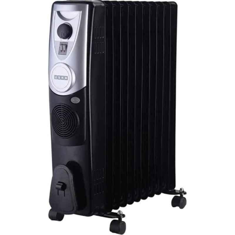 Usha 4213 F PTC 2500W 13 Fins Black Oil Filled Room Heater with Fan, OFR-13