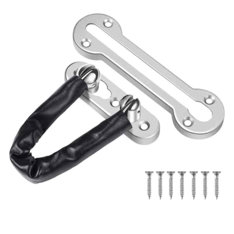 Robustline Chain-Steel Slide Bolt Door Chain Safety Door Lock with Anti Theft Chain & Leather Cover
