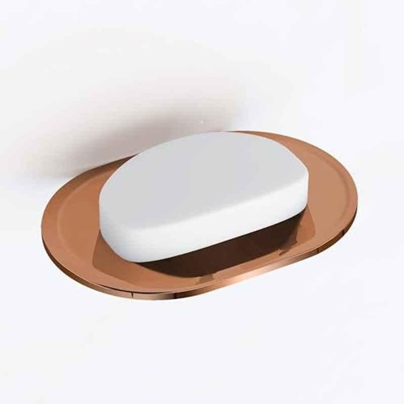 Plantex Smero Pure Brass Soap Holder for Bathroom & Kitchen/Soap Stand/Case/Dish/Bathroom Accessories Smart PVD Rose Gold