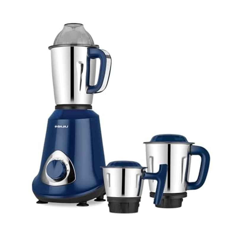 Bajaj Military Glamore 800W Royal Blue Mixer Grinder with 3 Stainless Steel Jars & 2 Years Warranty, 410614